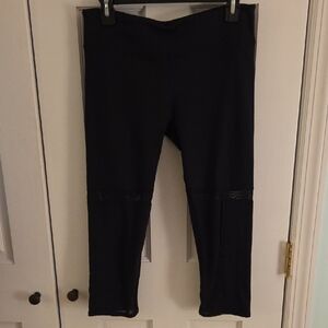 Fabletics Black Leggings with Knee Mesh Panels